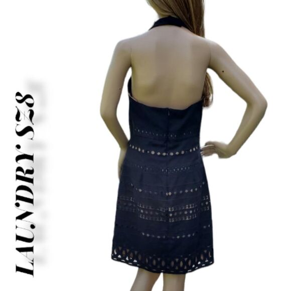LAUNDRY LINEN HALTER DRESS SZ 8 - Picture 4 of 16